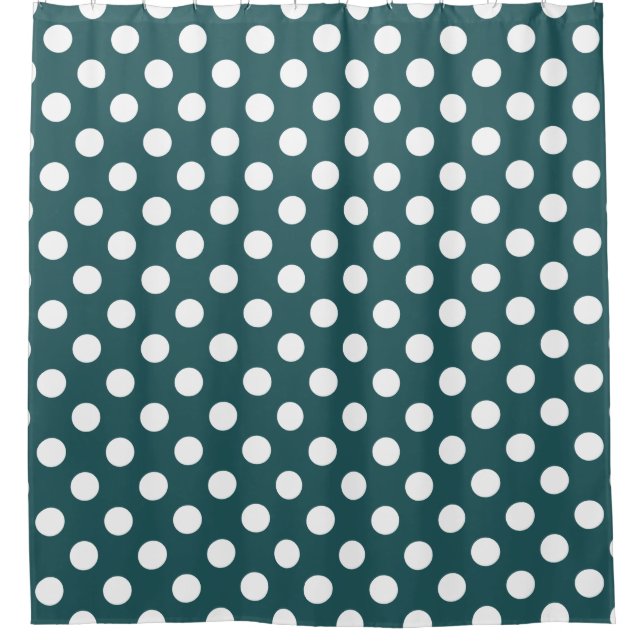 White polka dots on teal (Front)