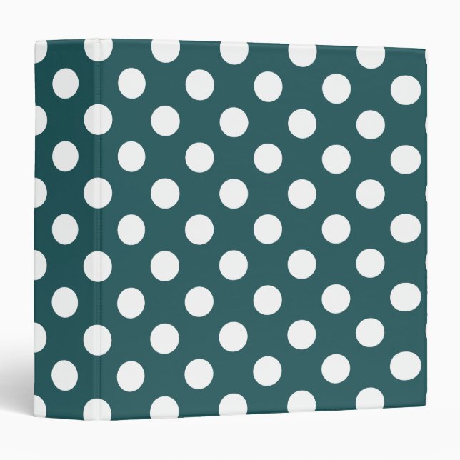 White polka dots on teal binder (Front/Spine)
