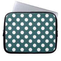 White polka dots on teal