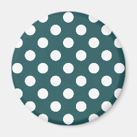 White polka dots on teal