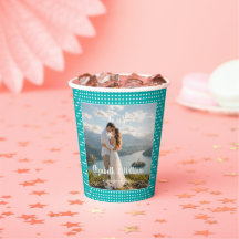 White Polka Dots on Teal – Personalized Wedding