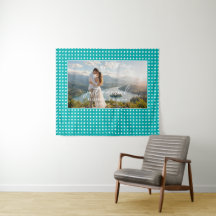 White Polka Dots on Teal – Personalized Wedding