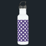 White polka dots on ultra violet 710 ml water bottle<br><div class="desc">Pantone's colour of the year for 2018 is ultra violet.</div>