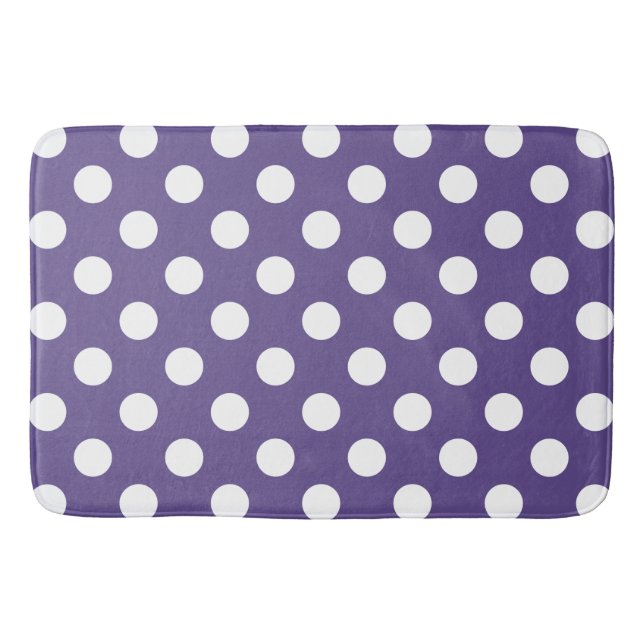 White polka dots on ultra violet bath mat (Front)