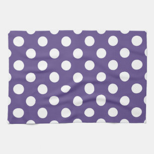 White polka dots on ultra violet kitchen towel