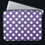 White polka dots on ultra violet laptop sleeve<br><div class="desc">Pantone's colour of the year for 2018 is ultra violet.</div>