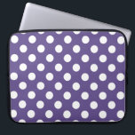 White polka dots on ultra violet laptop sleeve<br><div class="desc">Pantone's colour of the year for 2018 is ultra violet.</div>