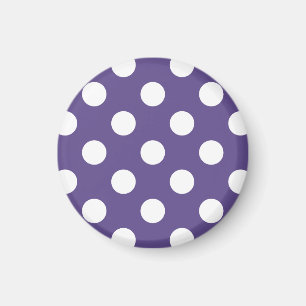 White polka dots on ultra violet magnet