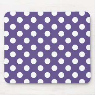 White polka dots on ultra violet mouse pad