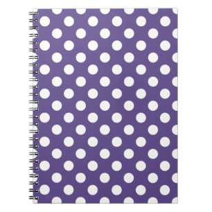 White polka dots on ultra violet notebook