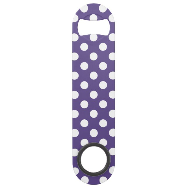 White polka dots on ultra violet speed bottle opener (Front)