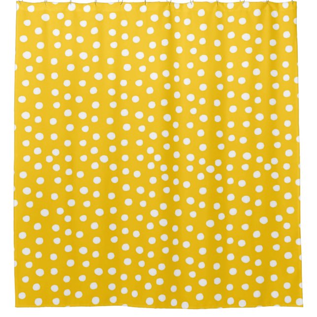 White polka dots on yellow seamless pattern (Front)