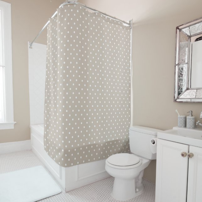 White Polka Dots Pattern On Beige (In Situ)