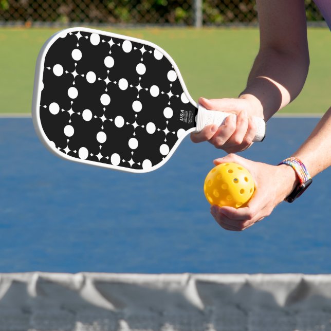 White Polka Dots, Polka Dot Pattern, Dots, Dotted Pickleball Paddle (Insitu)