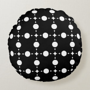 White Polka Dots, Polka Dot Pattern, Dots, Dotted Round Pillow