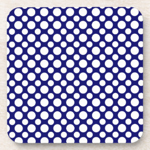 White Polka Dots Template Coaster