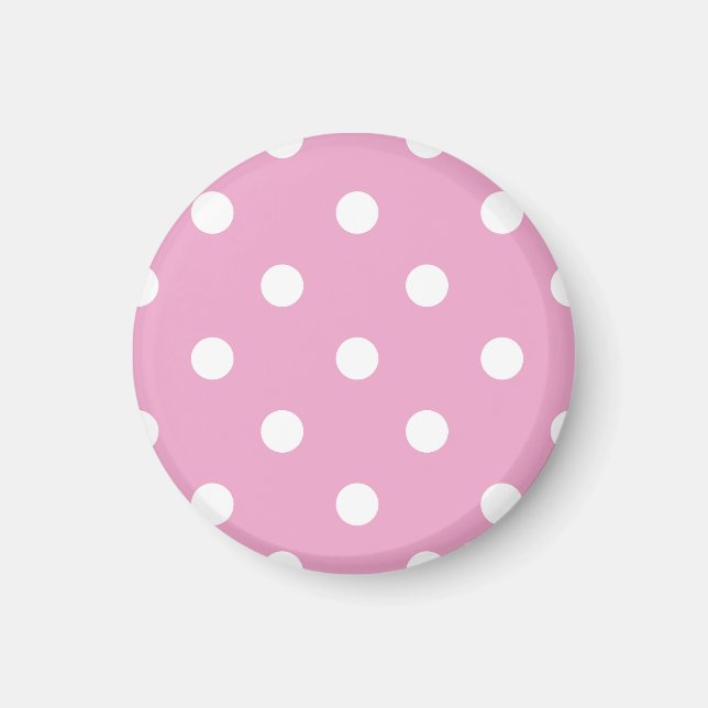 White Polka on Pink Magnet (Front)