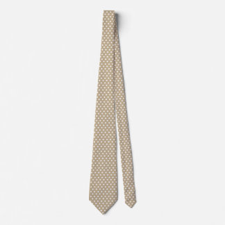 White Polkadots Khaki Brown Tie Cheap Elegant