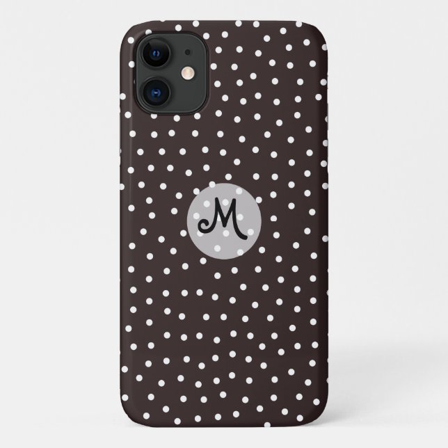 White Polkadots on Black With Unique Pattern Case-Mate iPhone Case (Back)