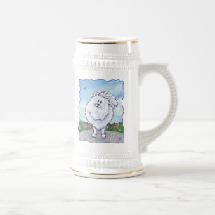 White Pomeranian Gifts & Accessories Beer Stein