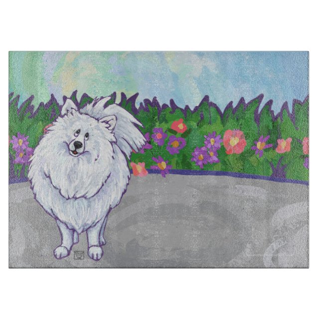 White Pomeranian Gifts & Accessories Cutting Board (Front)