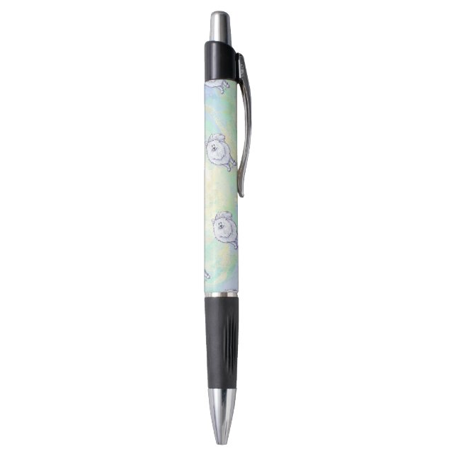 White Pomeranian Gifts & Accessories Pen (Bottom (Vertical))