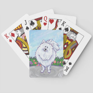 White Pomeranian Gifts & Accessories Playing Cards