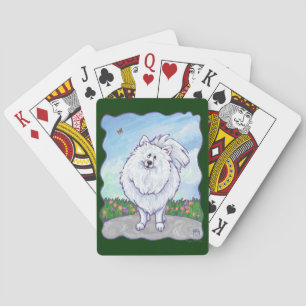 White Pomeranian Gifts & Accessories Playing Cards