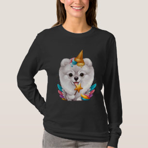 White Pomeranian Ice Cream Unicorn T-Shirt
