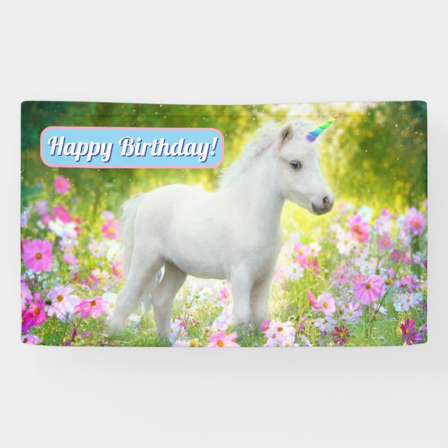White Pony Unicorn Banner (Horizontal)