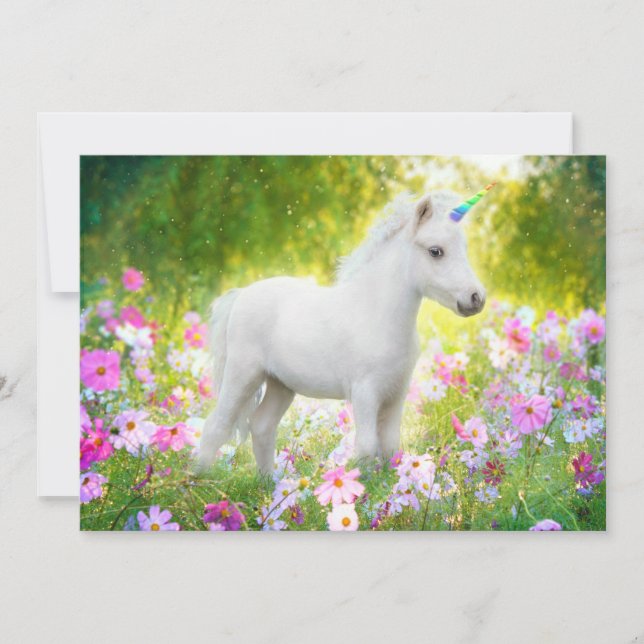 White Pony Unicorn Invitation (Front)