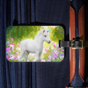 White Pony Unicorn Luggage Tag