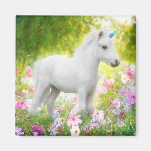 White Pony Unicorn Magnet