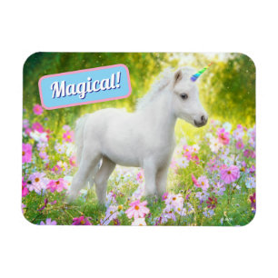 White Pony Unicorn Magnet