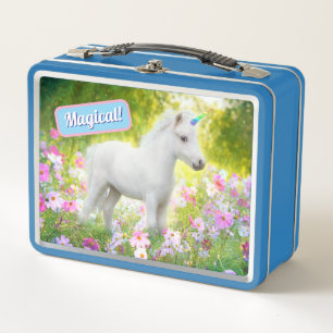 White Pony Unicorn Metal Lunch Box