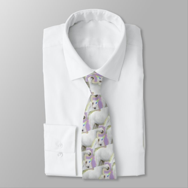 White Pony Unicorn Tie (Tied)