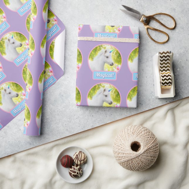 White Pony Unicorn Wrapping Paper (Crafts)