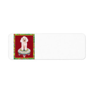 White Poodle Christmas Labels Tags Stickers