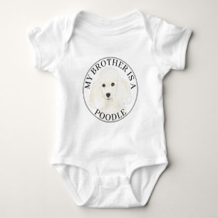 White Poodle Dog Baby Bodysuit