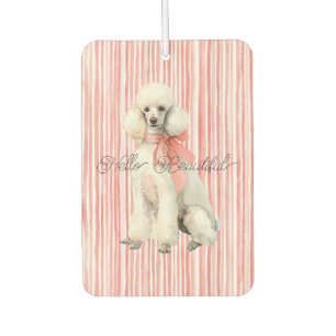 White Poodle Dog Hello Beautiful Air Freshener