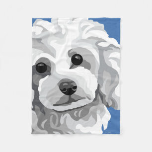 White Poodle Gifts Fleece Blanket