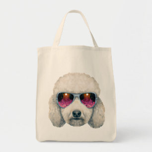 White Poodle Jumbo Tote Bag
