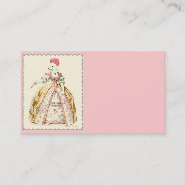 White Poodle Marie Antoinette Business Cards (Front)