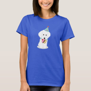 White Poodle Party Dog T-Shirt