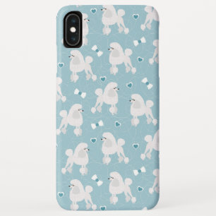 White Poodles and Bows Pattern  iPhone XS Max Case
