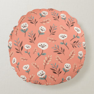 White Poppies Scarlet Pillow