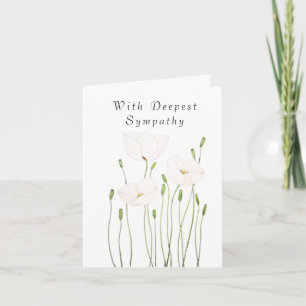 white poppy Thinking Of You Sympathy Card