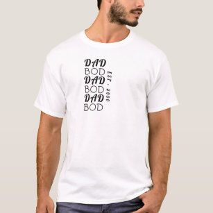 White Premium "DAD BOD"Y father's Day Funky Modern T-Shirt