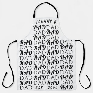 White Premium RAD DAD father's Day Funky Fun Apron