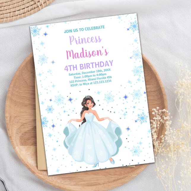 White Princess Birthday Invitations (White Princess Birthday Invitations)